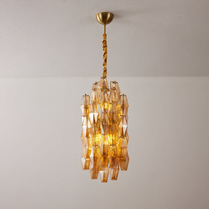TORRETTA Glass Prism Tower Chandelier