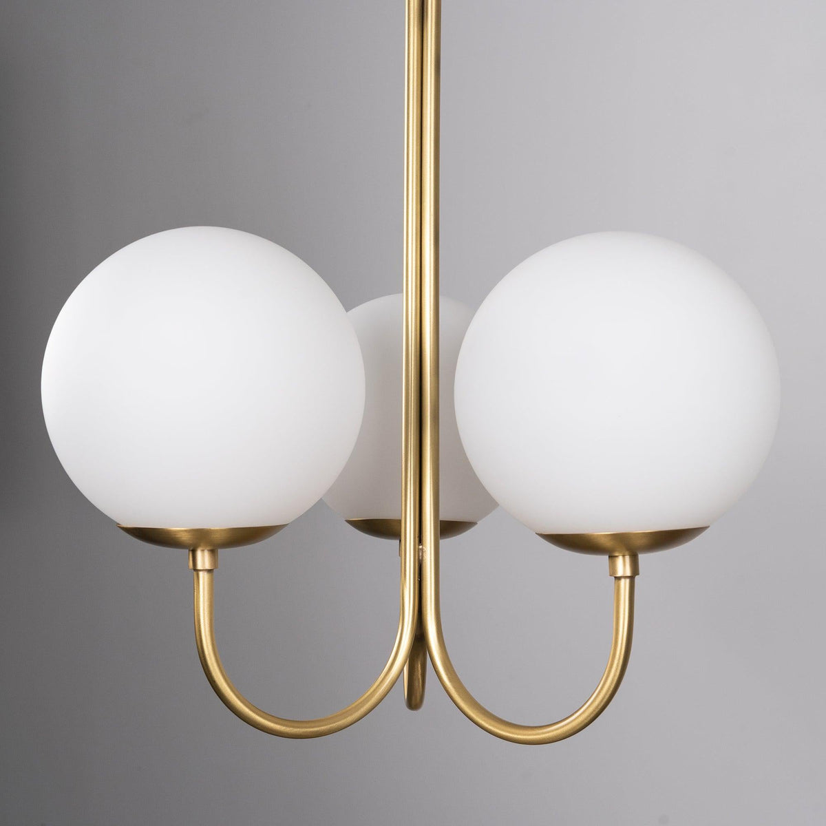 UNCINO Brass & Opal Glass Hook Chandelier