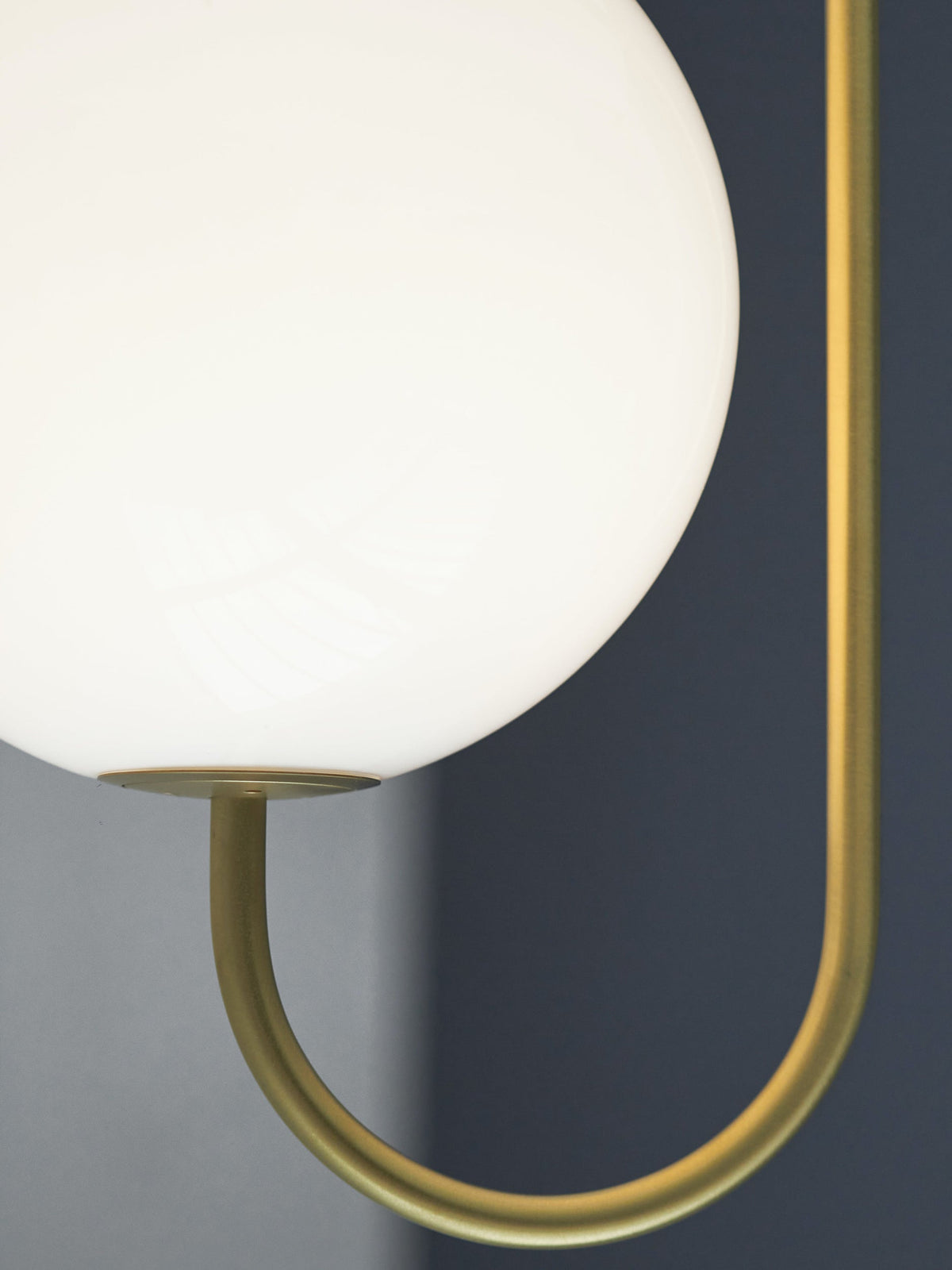 UNCINO Brass & Opal Glass Hook Chandelier