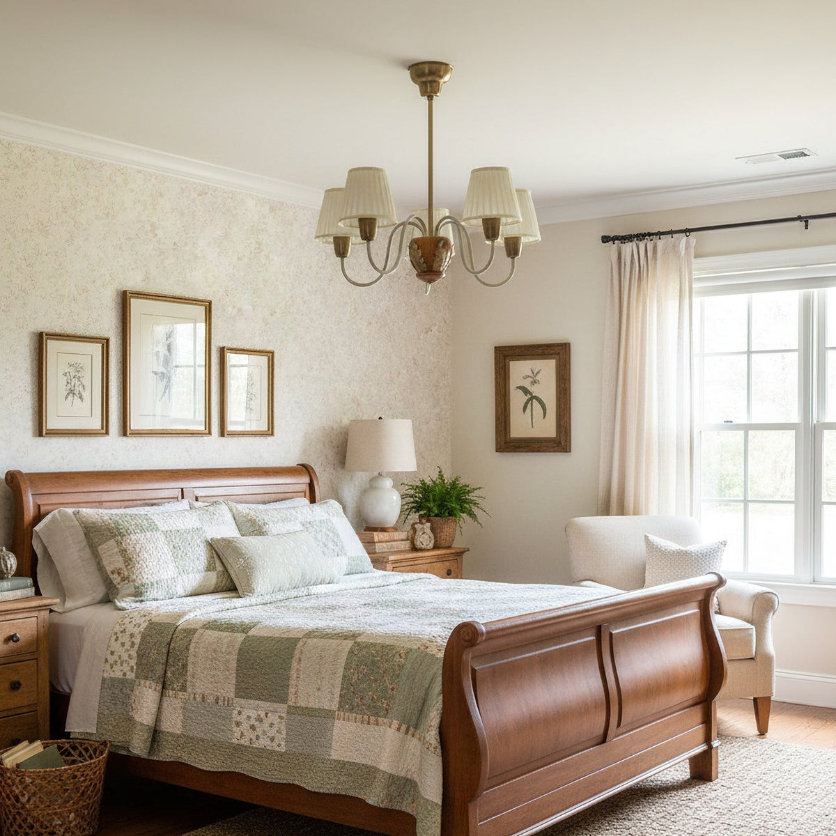 CASCINA Wood & Iron 5-Light Chandelier