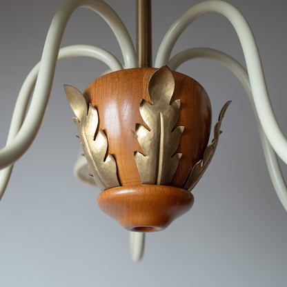 CASCINA Wood & Iron 5-Light Chandelier