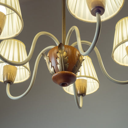 CASCINA Wood & Iron 5-Light Chandelier