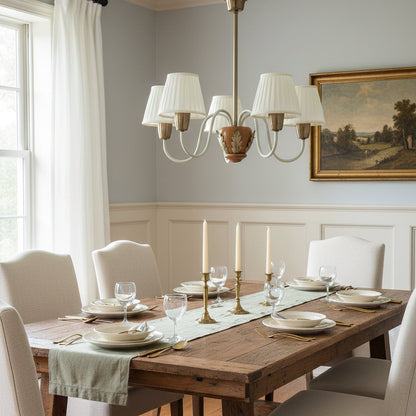 CASCINA Wood & Iron 5-Light Chandelier