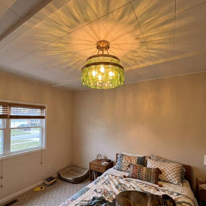 Aria Green Glass Flush Mount
