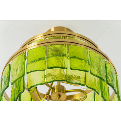 Aria Green Glass Flush Mount