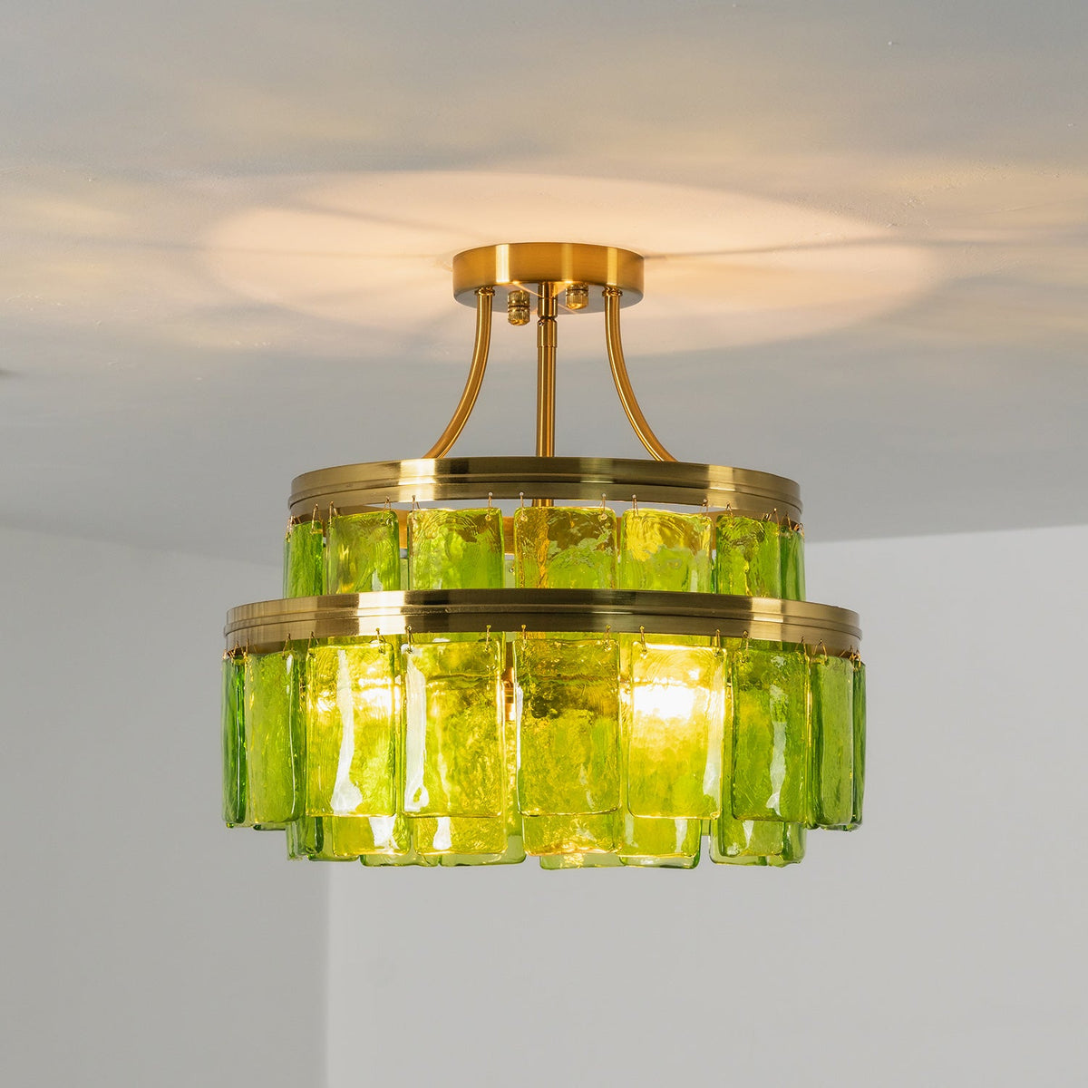Aria Green Glass Flush Mount