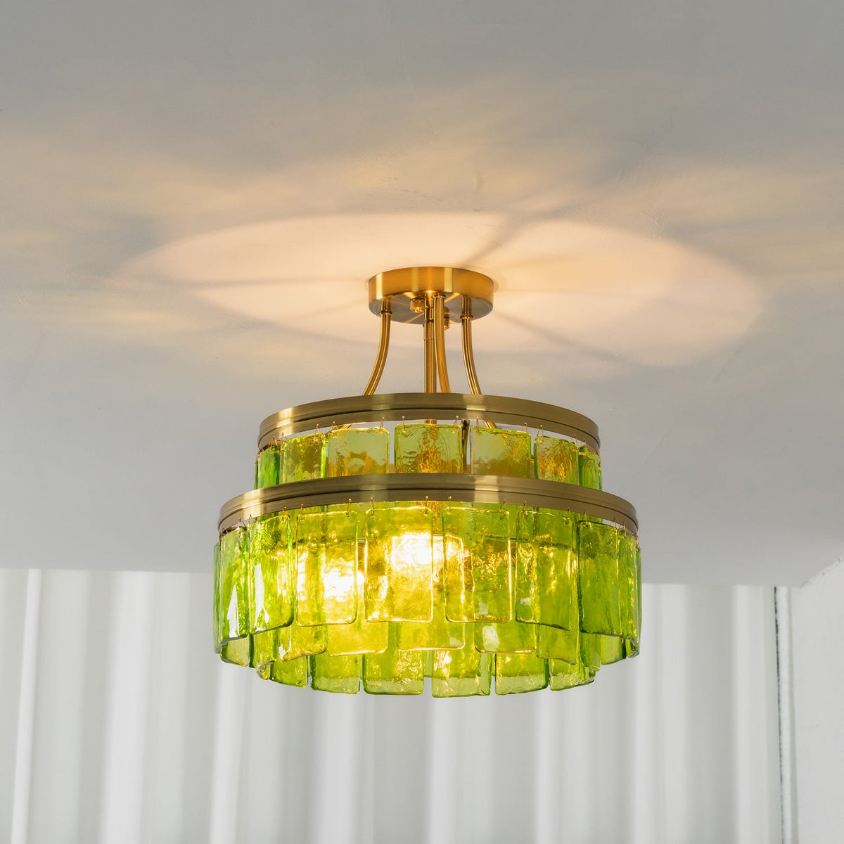 Aria Green Glass Flush Mount