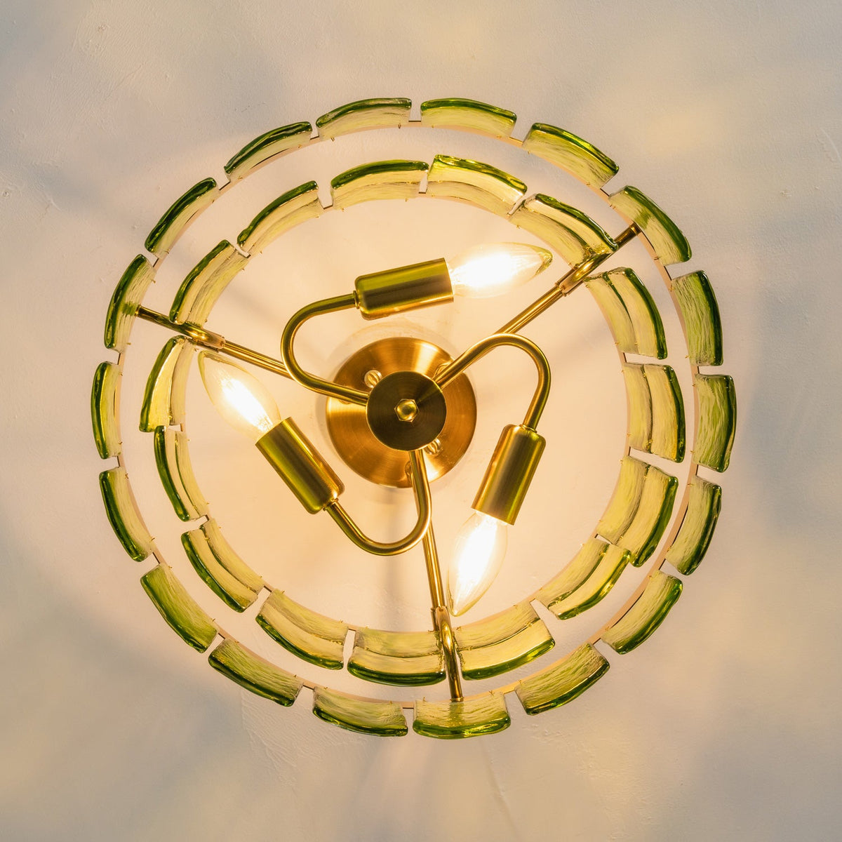 Aria Green Glass Flush Mount