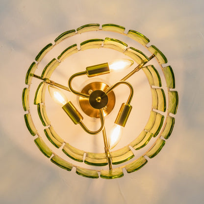Aria Green Glass Flush Mount