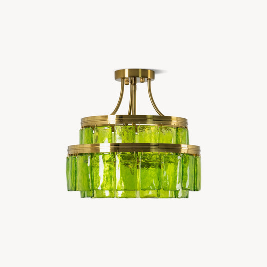 Aria Green Glass Flush Mount