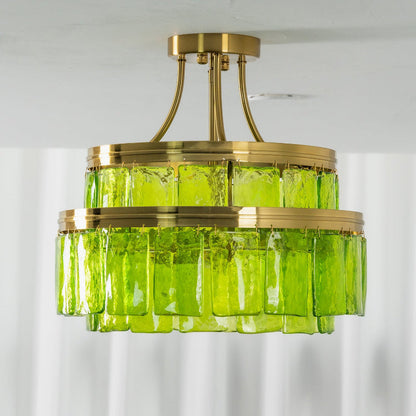 Aria Green Glass Flush Mount