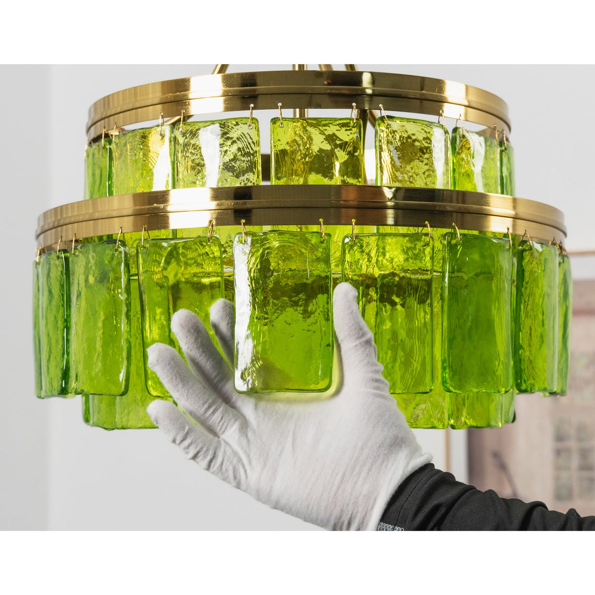 Aria Green Glass Flush Mount