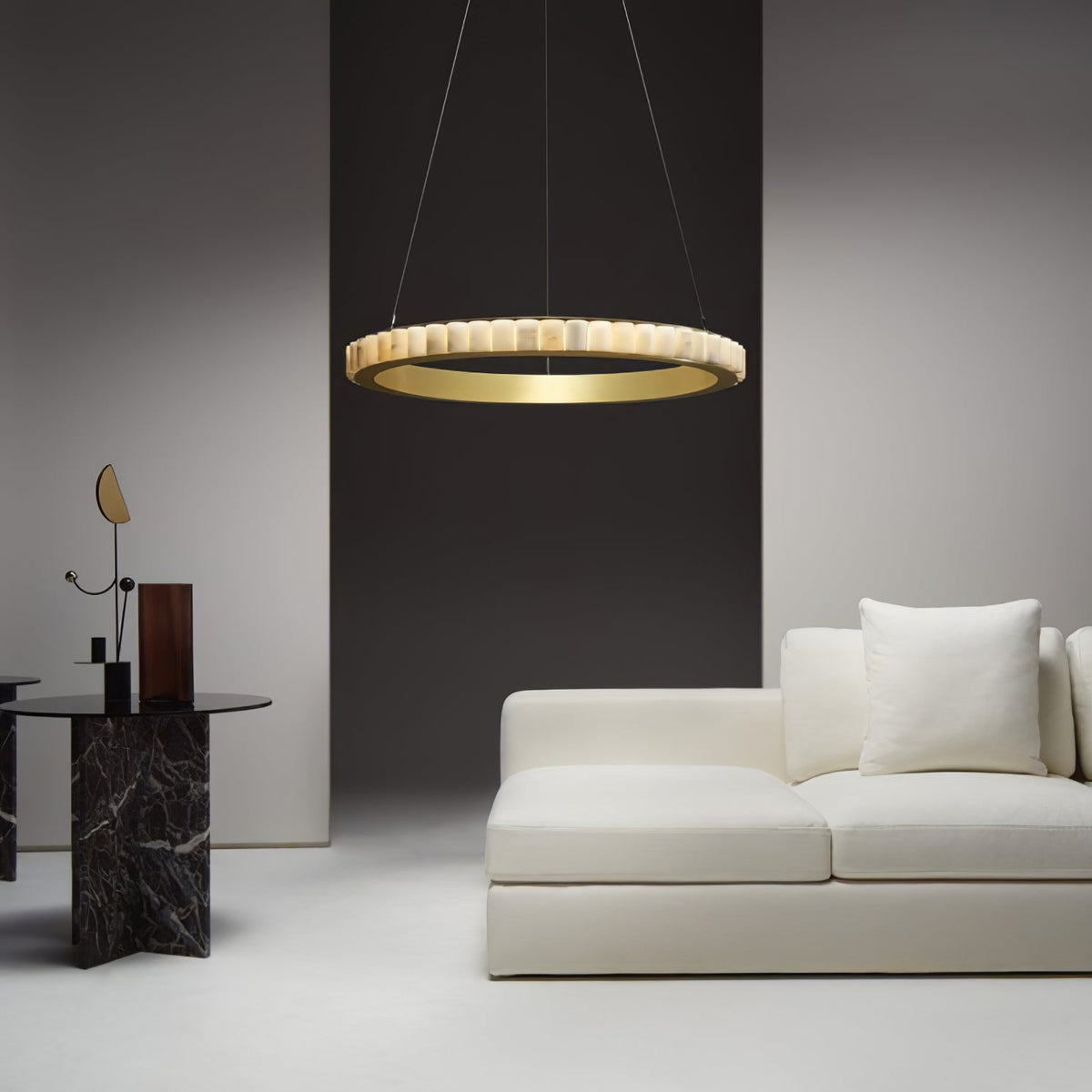 GHIERA Alabaster Ring LED Chandelier