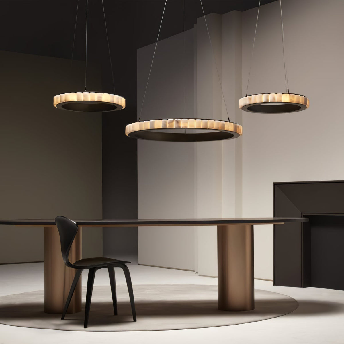 GHIERA Alabaster Ring LED Chandelier