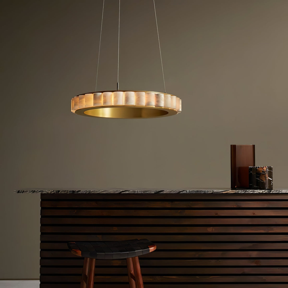GHIERA Alabaster Ring LED Chandelier