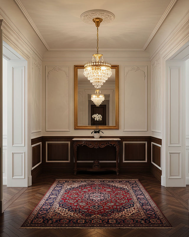 Elysée Crystal Chandelier – Tiered Gold Crystal Pendant Light