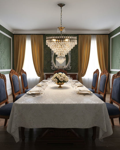 Elysée Crystal Chandelier – Tiered Gold Crystal Pendant Light