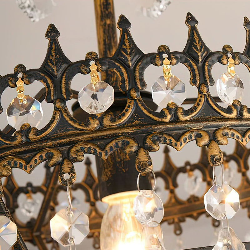 Elysée Crystal Chandelier – Tiered Gold Crystal Pendant Light