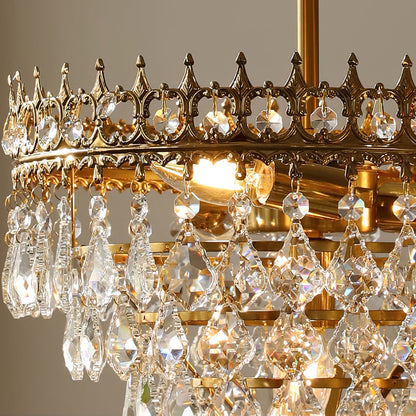 Elysée Crystal Chandelier – Tiered Gold Crystal Pendant Light