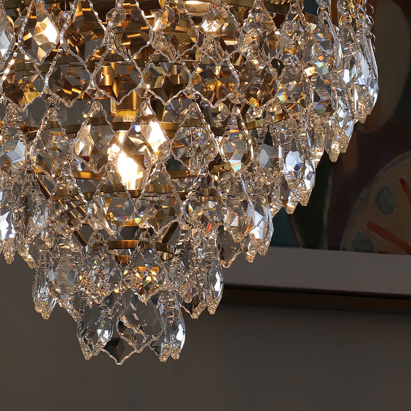 Elysée Crystal Chandelier – Tiered Gold Crystal Pendant Light
