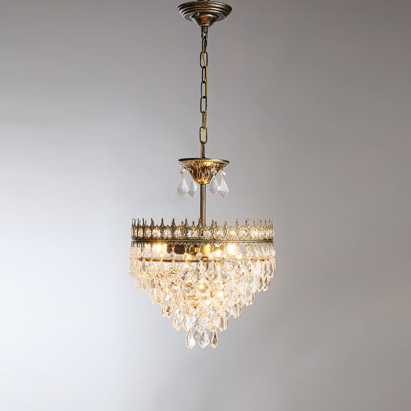 Elysée Crystal Chandelier – Tiered Gold Crystal Pendant Light