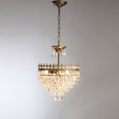 Elysée Crystal Chandelier – Tiered Gold Crystal Pendant Light