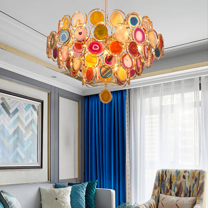 AGATE Rose Gold Natural Stone Chandelier