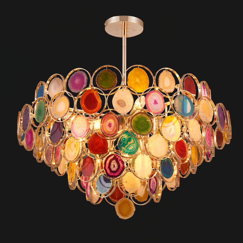 AGATE Rose Gold Natural Stone Chandelier