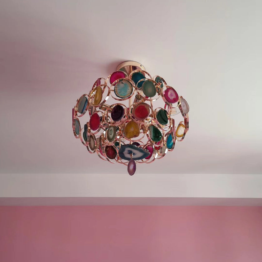 AGATE Rose Gold Natural Stone Chandelier