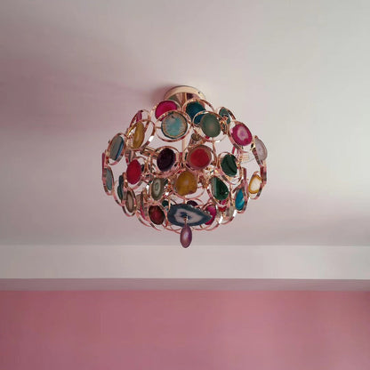 AGATE Rose Gold Natural Stone Chandelier