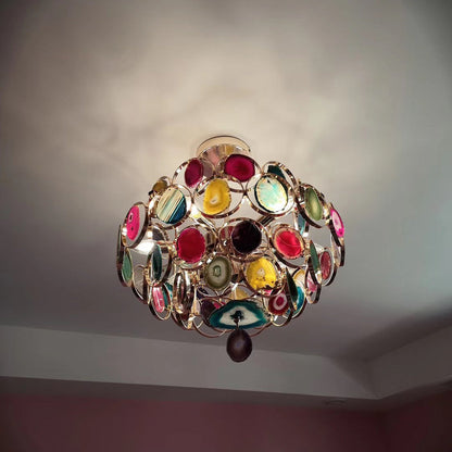 AGATE Rose Gold Natural Stone Chandelier