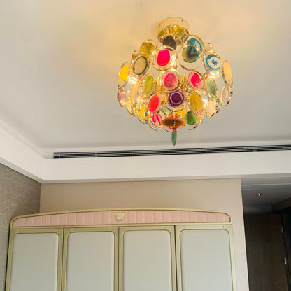 AGATE Rose Gold Natural Stone Chandelier
