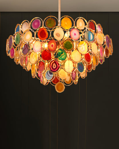 AGATE Rose Gold Natural Stone Chandelier