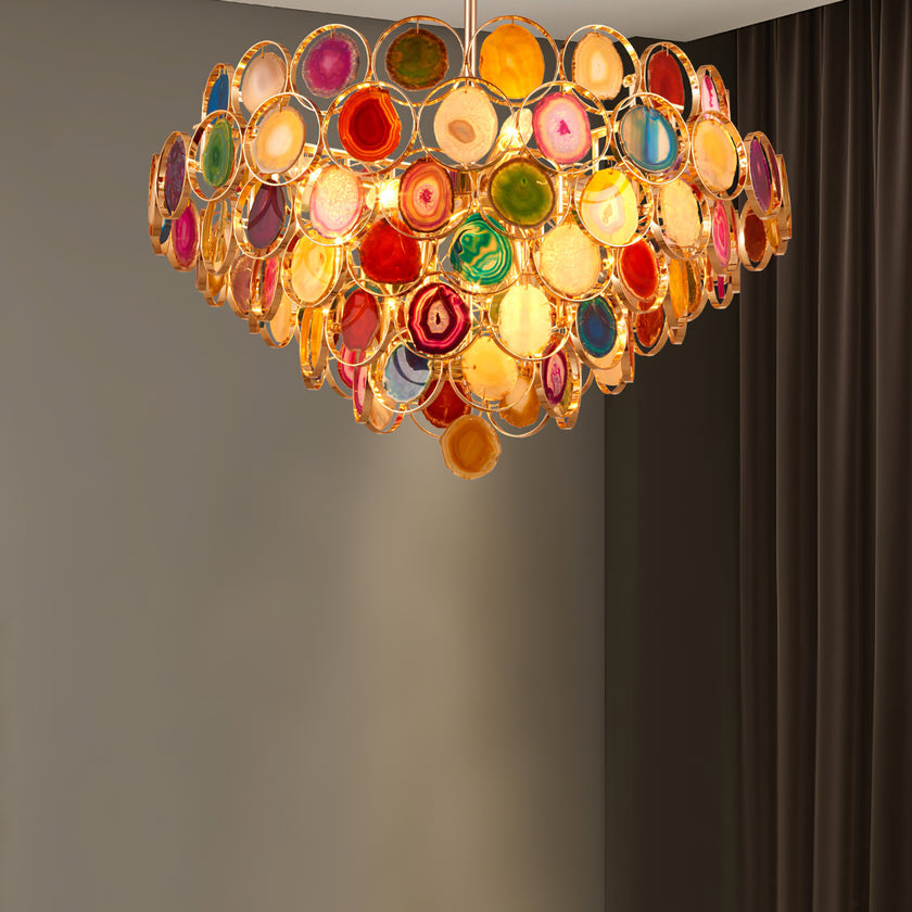 AGATE Rose Gold Natural Stone Chandelier