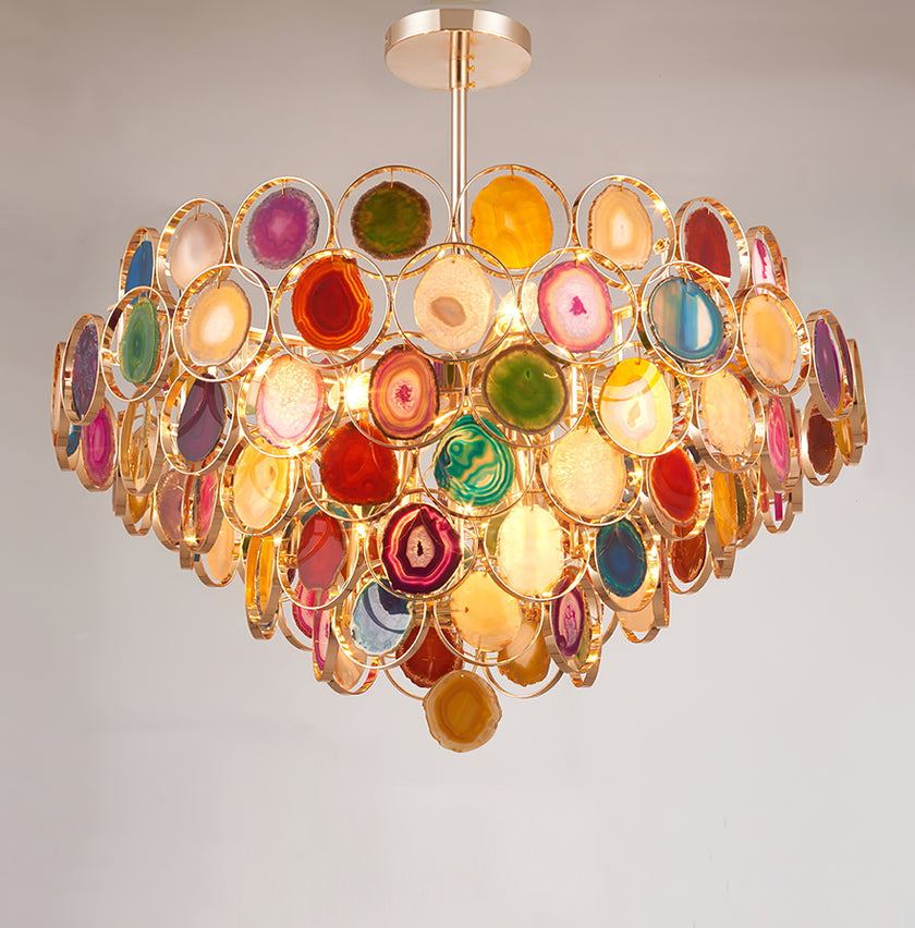AGATE Rose Gold Natural Stone Chandelier