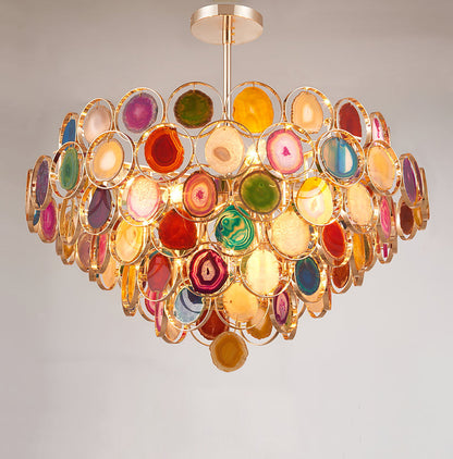 AGATE Rose Gold Natural Stone Chandelier