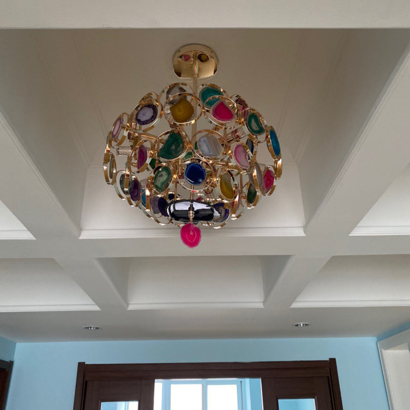 AGATE Rose Gold Natural Stone Chandelier
