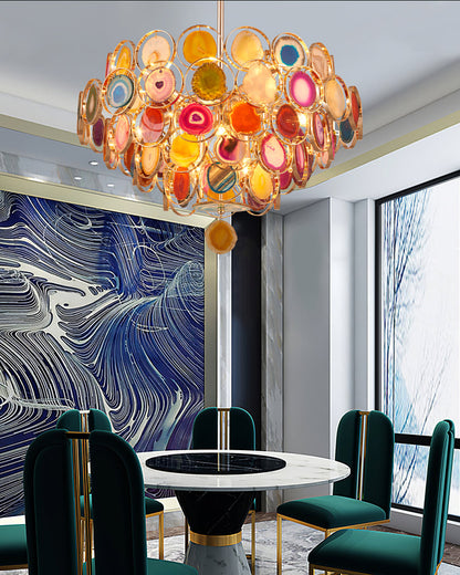AGATE Rose Gold Natural Stone Chandelier