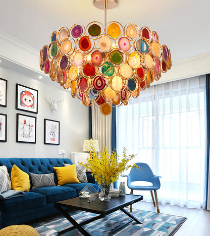 AGATE Rose Gold Natural Stone Chandelier