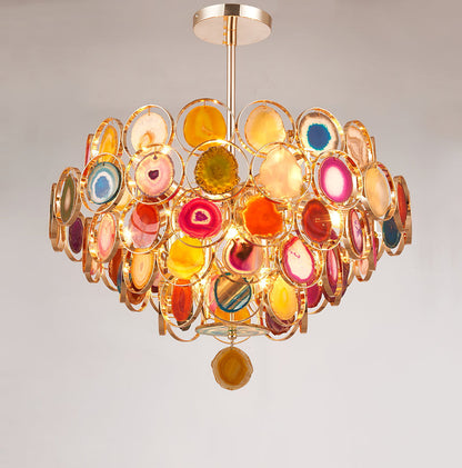 AGATE Rose Gold Natural Stone Chandelier