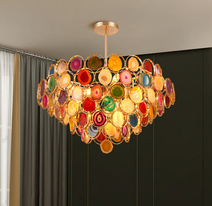 AGATE Rose Gold Natural Stone Chandelier
