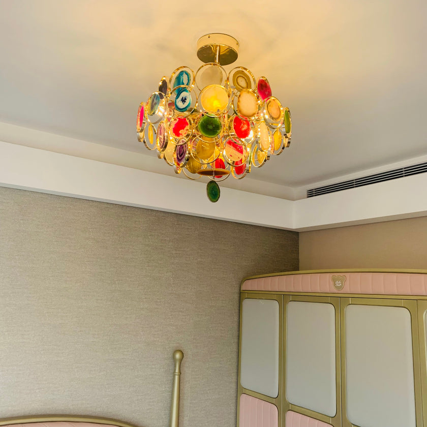 AGATE Rose Gold Natural Stone Chandelier