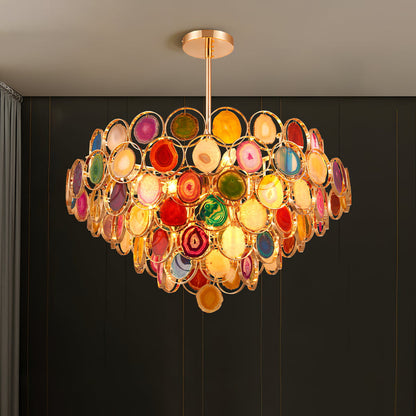 AGATE Rose Gold Natural Stone Chandelier