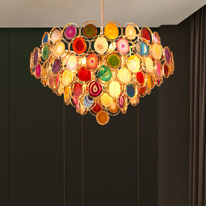 AGATE Rose Gold Natural Stone Chandelier