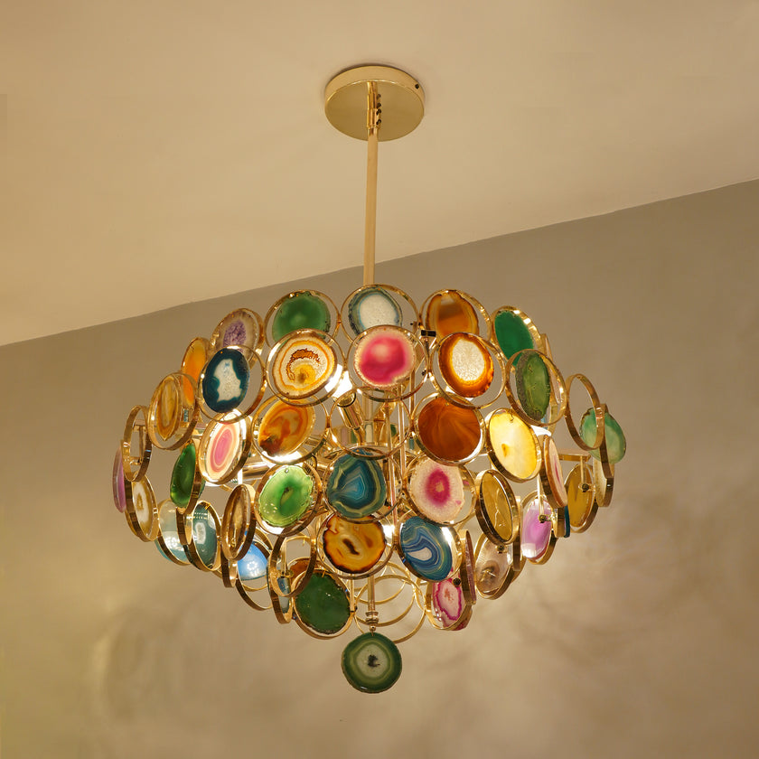 AGATE Rose Gold Natural Stone Chandelier