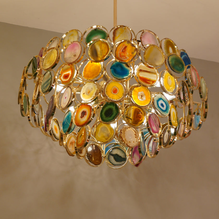 AGATE Rose Gold Natural Stone Chandelier
