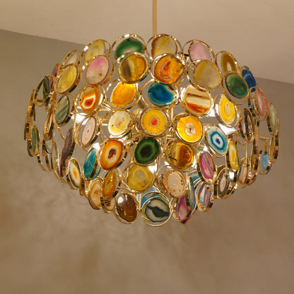 AGATE Rose Gold Natural Stone Chandelier
