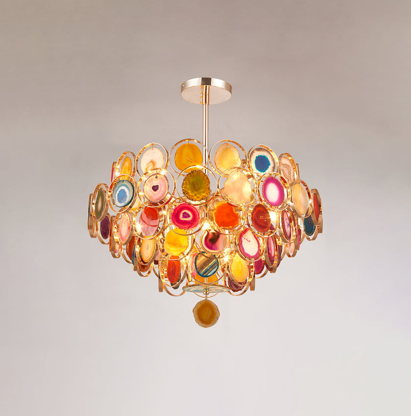 AGATE Rose Gold Natural Stone Chandelier