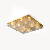 CELESTINE Brass Ripple Glass Flush Mount Ceiling Light