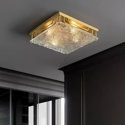 Celestine Brass Ripple Glass Ceiling Light